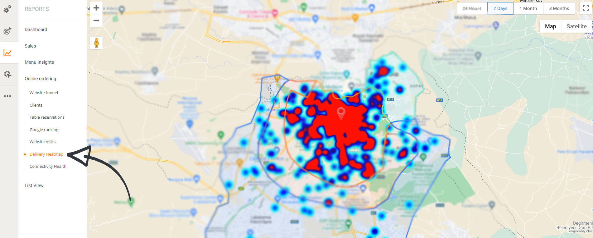 restaurant delivery heatmaps
