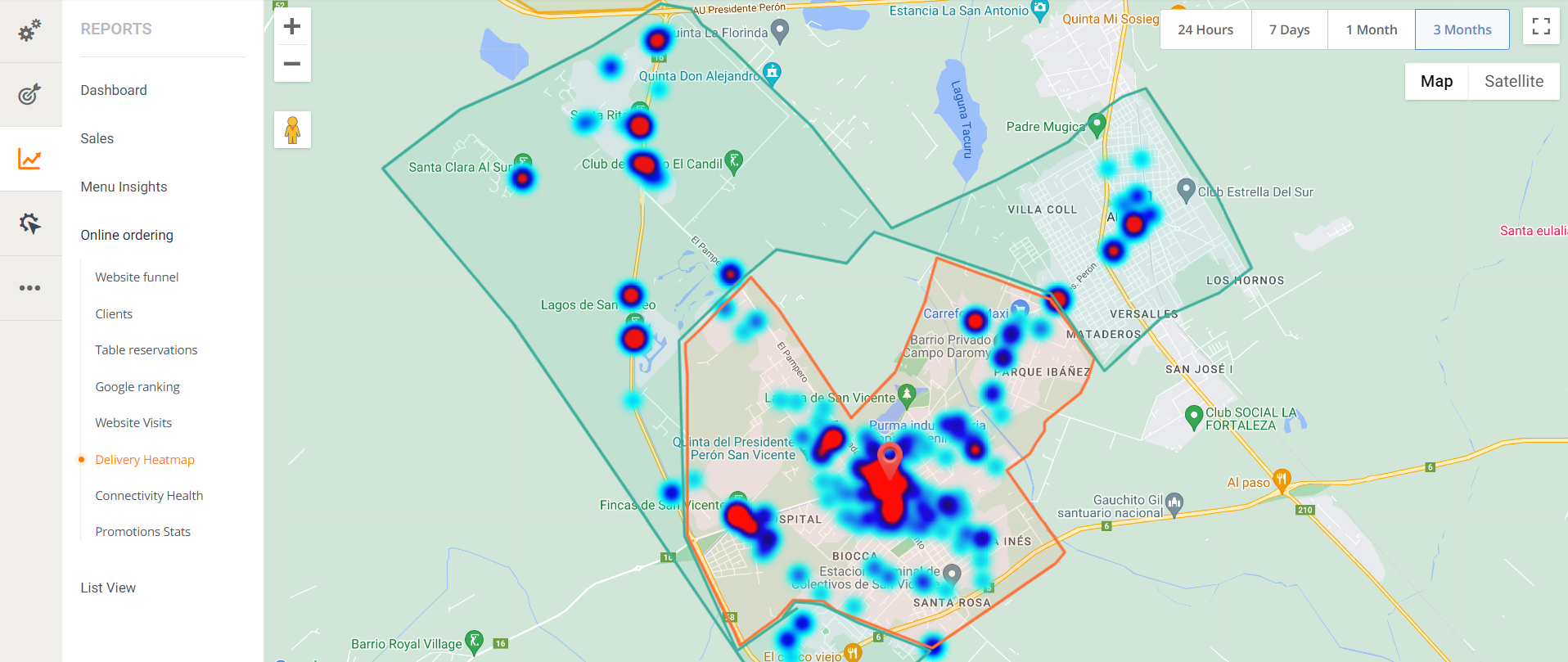 san vicente delivery heatmap