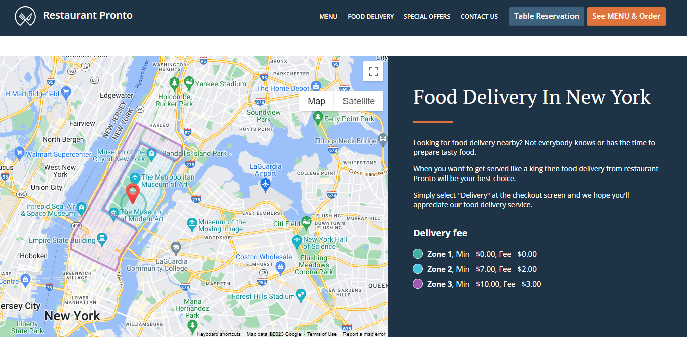 simple restaurant website design