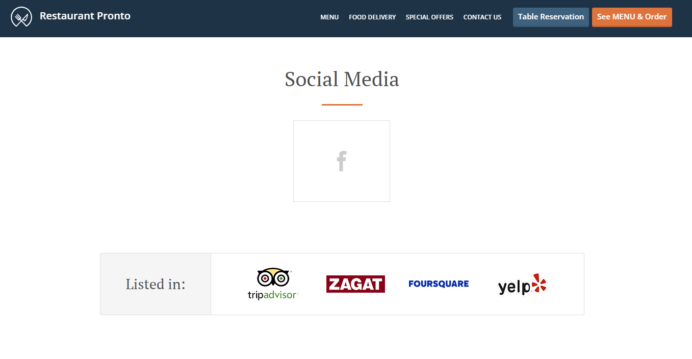 content for restaurant website