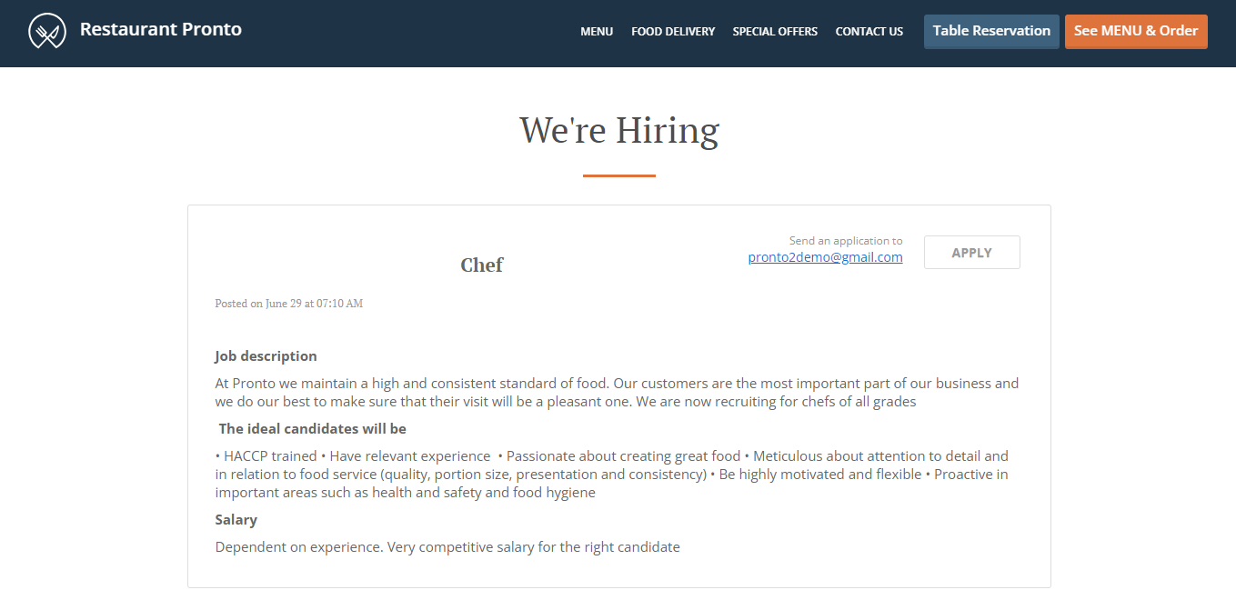 restaurant website design inspiration