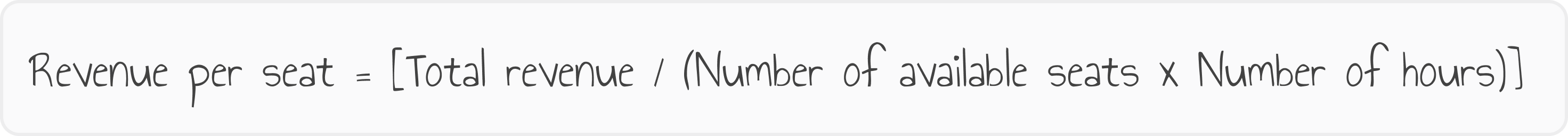 restaurant revenue per seat formula