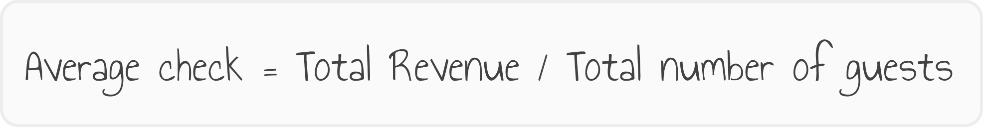 restaurant average check formula