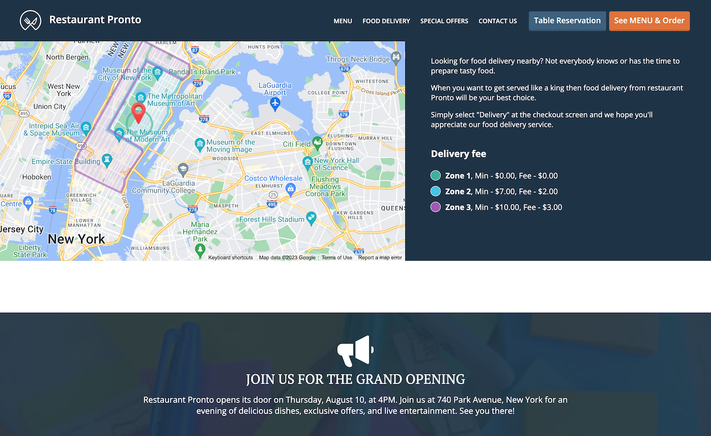 new restaurant opening message