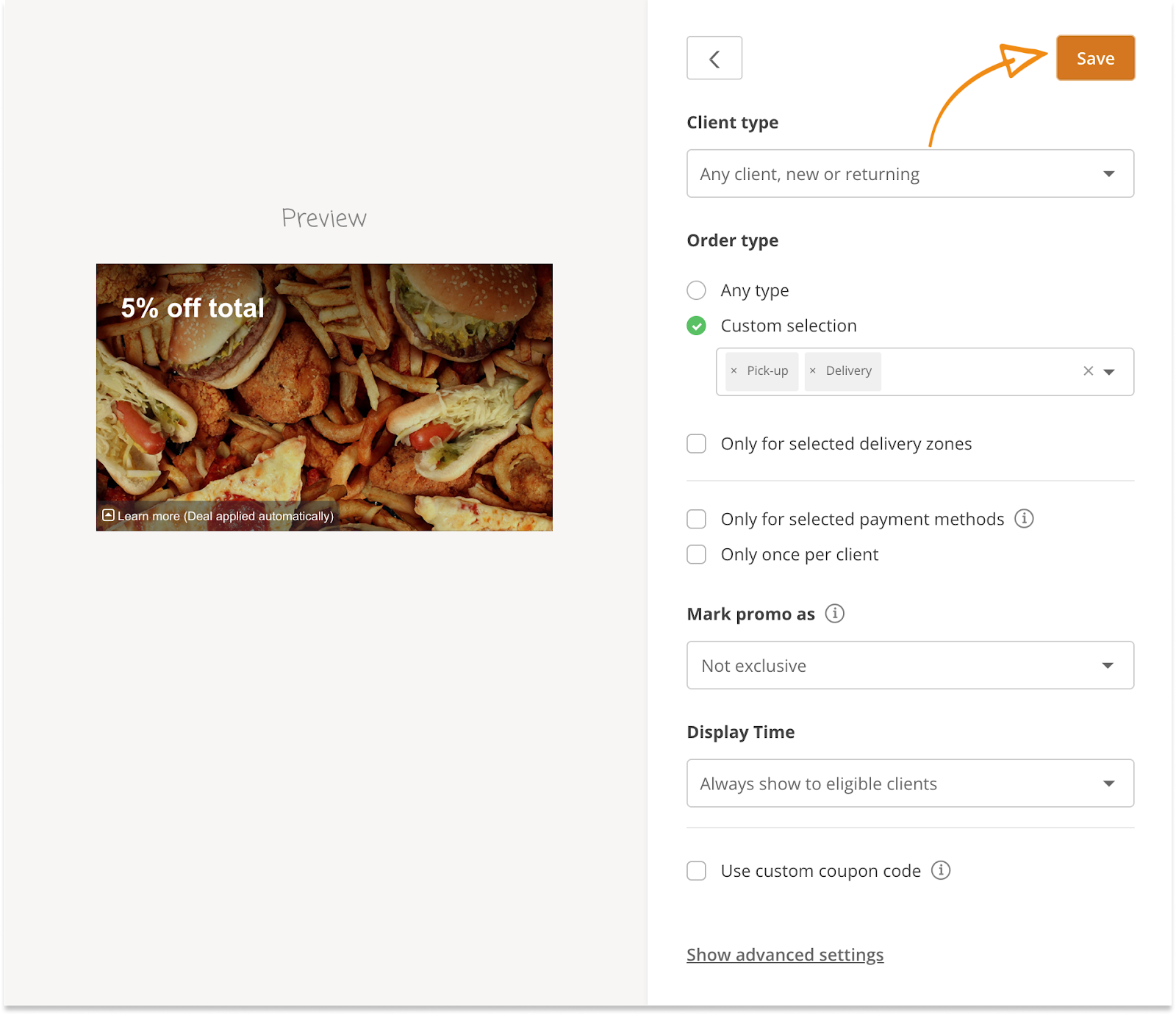 save restaurant promotions