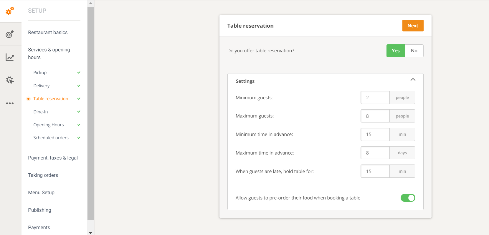 restaurant launch ideas: allow guests to book a table online