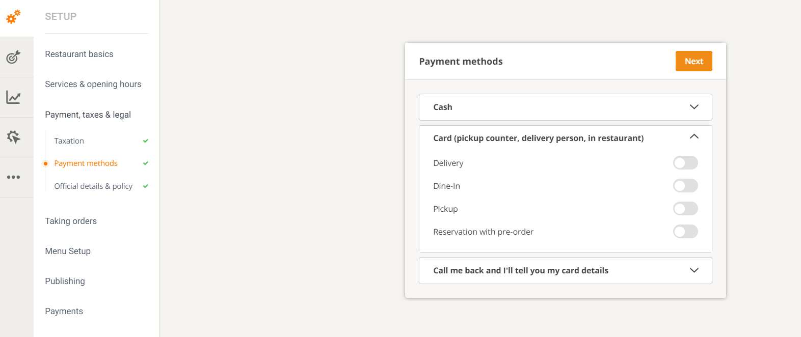 free digital menu with multiple payment options