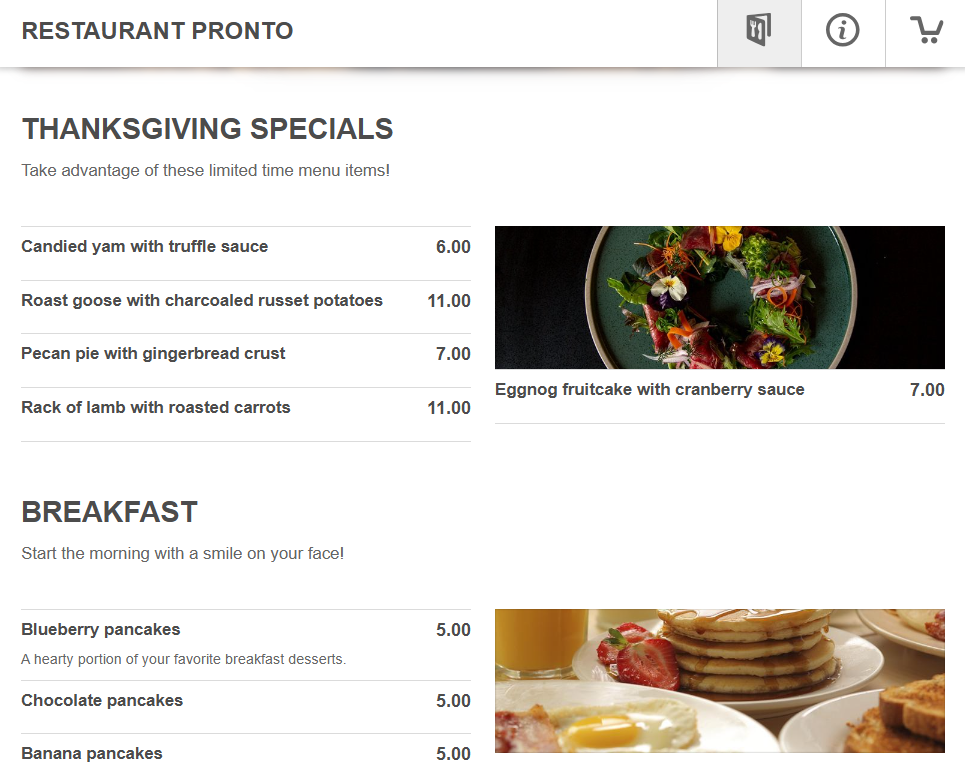 thanksgiving specials restaurants