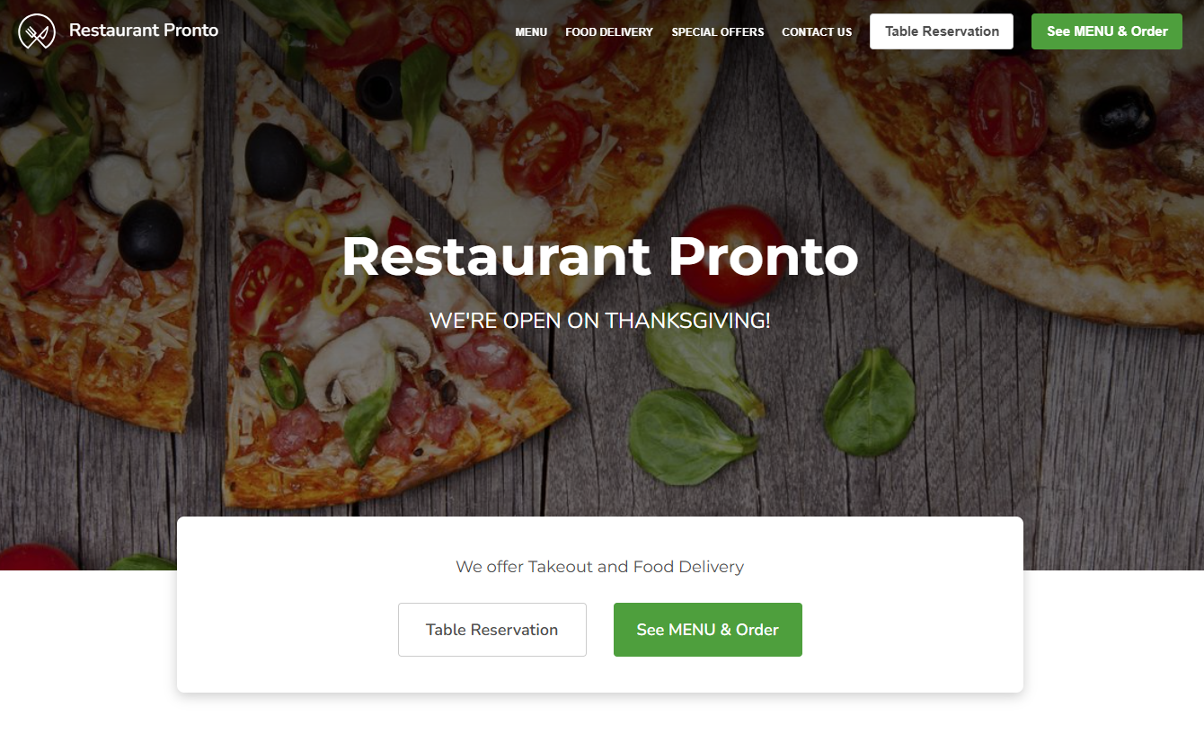 Thanksgiving restaurant promotions