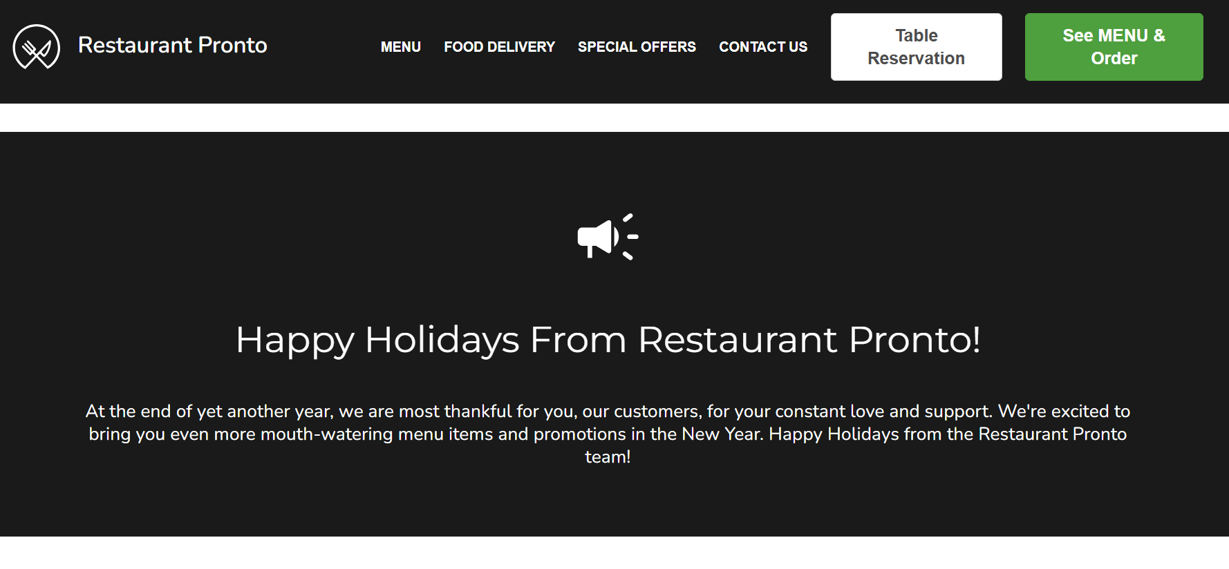 holiday catering promotions