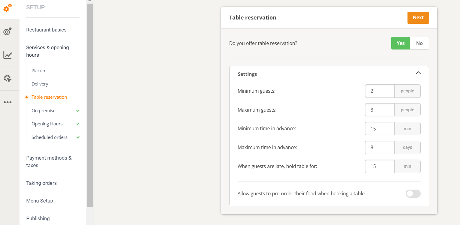 restaurant holiday table reservations