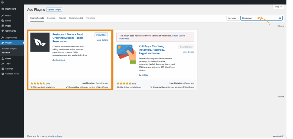 wordpress online ordering system for restaurants
