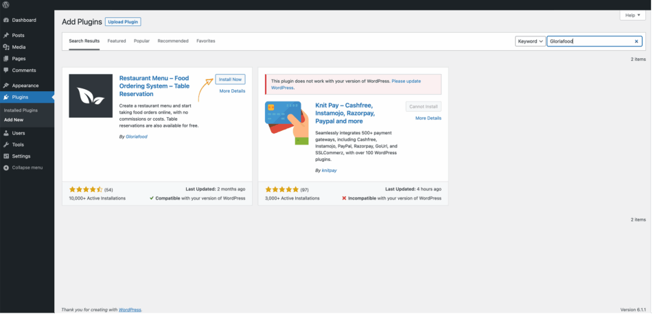 wordpress online ordering system